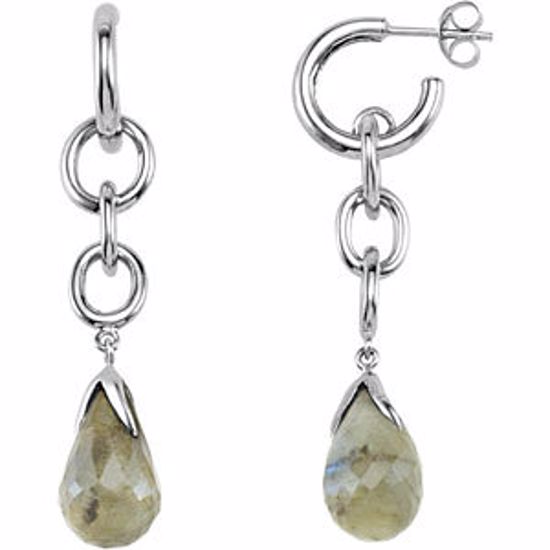 68868:103:P Sterling Silver Labradorite Earrings