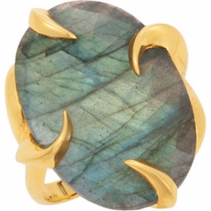 68907:102:P 18kt Yellow Vermeil Larbradorite Ring Size 7