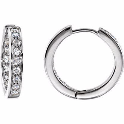 68913:84933:P Charles & Colvard Moissanite® Hoop Earrings