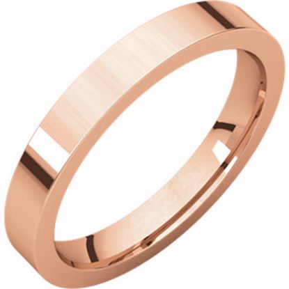 FIR6.5:644:P 14kt Rose 3mm Flat Comfort Fit Band
