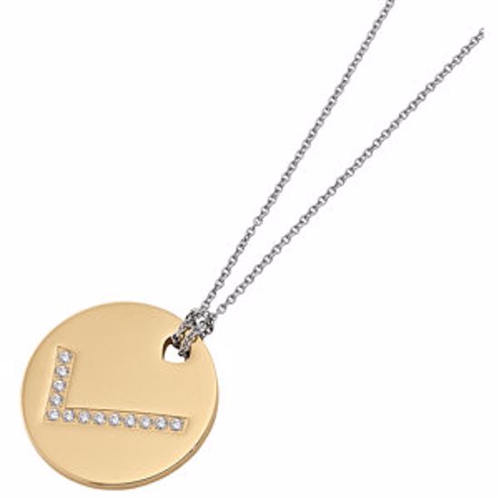 P623:201:P Stainless Steel & 18kt Gold Plated Cubic Zirconia Checked 18" Necklace