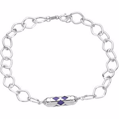 19783:60020:P Sterling Silver "Make It Happen" Lilac Lantern Youth 7.5" Bracelet