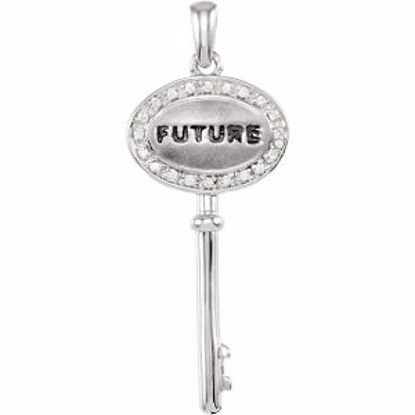 R42295:909:P 1/10 CTW Diamond "Future" Key Pendant