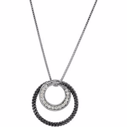 68766:101:P 14kt White Black Rhodium Plated 1/6 CTW Diamond 18" Necklace