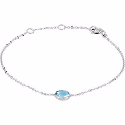 68930:100:P Genuine Swiss Blue Topaz Bracelet