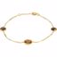 68932:100:P 14kt Yellow Cinnamon and Smoky Quartz 7" Bracelet