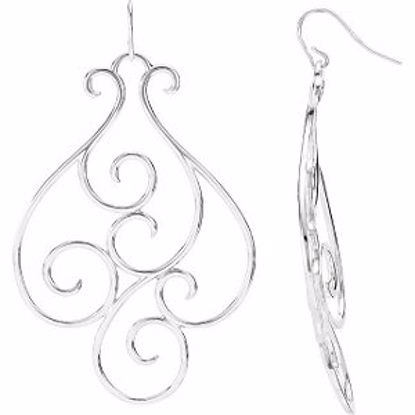 85169:103:P Sterling Silver 66x45mm Fashion Earrings