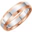 5722:102:P 14kt White & Rose 6mm Comfort-Fit Band Size 11