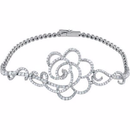 68835:100:P Diamond Floral Bracelet