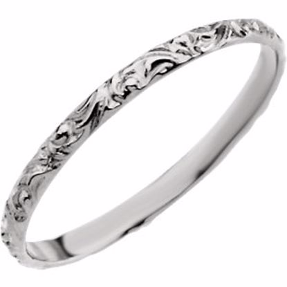 19305:124370:P 14kt White Youth Etched 1.5mm Band