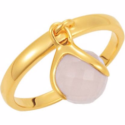 68850:1060:P 18kt Yellow Vermeil Rose Chalcedony Ring Size 6
