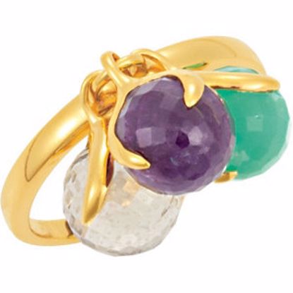 68850:1150:P 18kt Yellow Vermeil Multi-Gemstone Ring Size 6