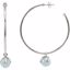 68861:1050:P Sterling Silver 50mm Hoop Earrings with 10mm Chalcedony Dangle and Box