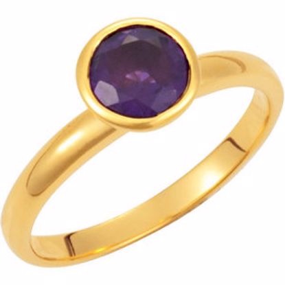 68887:1040:P 18kt Yellow Vermeil Amethyst Stackable Ring Size 7