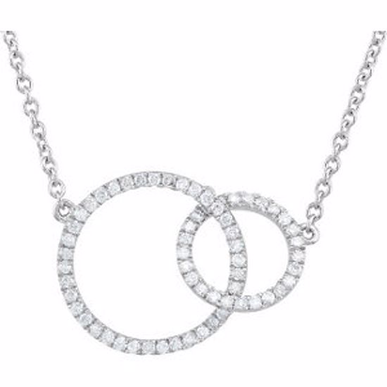 68806:100:P 14kt White 1/3 CTW Diamond Circle 18" Necklace