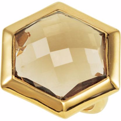 68858:1010:P 18kt Yellow Vermeil Smoky Quartz Ring Size 7