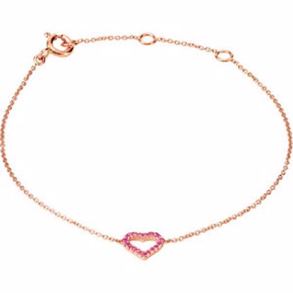 68990:100:P Genuine Pink Sapphire Heart Bracelet