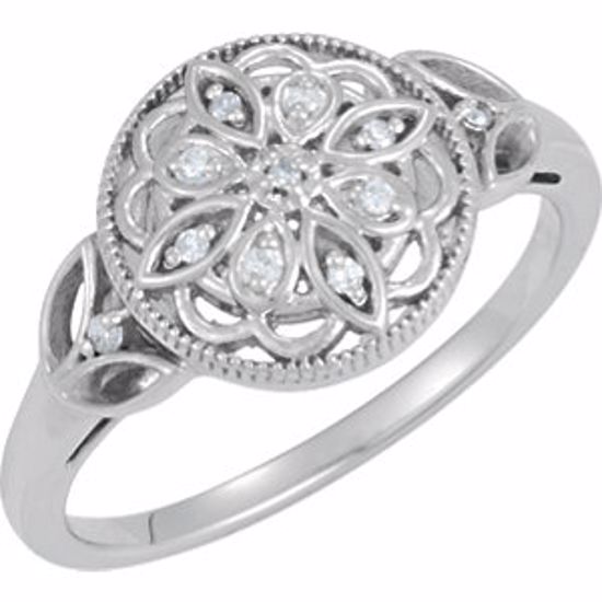 68942:105:P Sterling Silver .06 CTW Diamond Ring Size 5