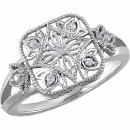 68938:105:P Sterling Silver .05 CTW Diamond Ring Size 5