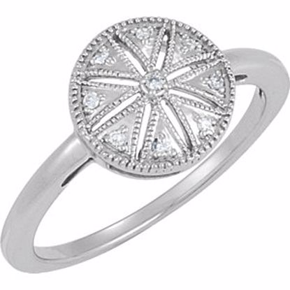 68940:105:P Sterling Silver .04 CTW Diamond Ring Size 5