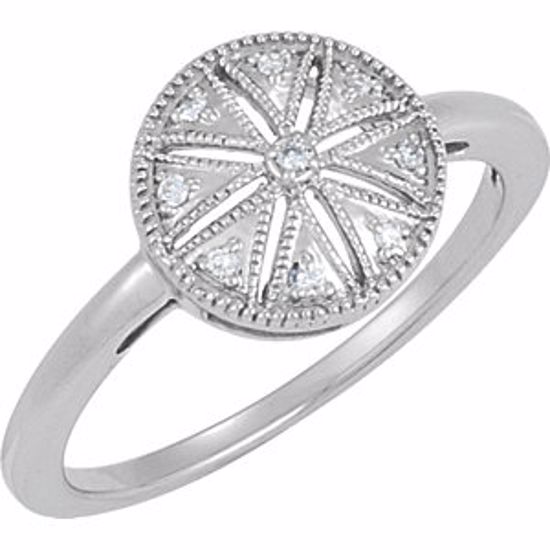 68940:108:P Sterling Silver .04 CTW Diamond Ring Size 8