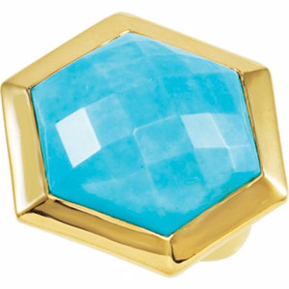 68858:1050:P 18kt Yellow Vermeil Turquoise Ring Size 8