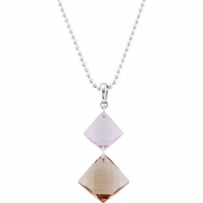 68995:100:P Rose De France & Smoky Quartz Pendant