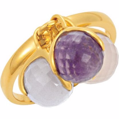 68850:1130:P 18kt Yellow Vermeil Multi-Gemstone Ring Size 7