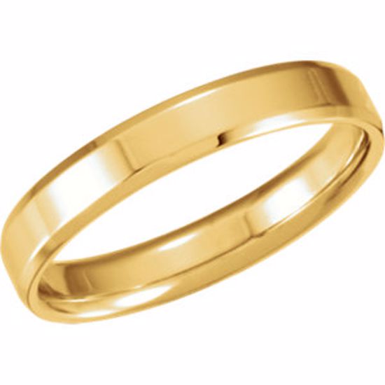 50672:101:P 10kt Yellow 4mm Beveled Edge Comfort-Fit Band Size 7.75
