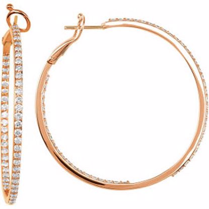 68818:101:P 14kt Rose 2 CTW Diamond Inside/Outside Hoops