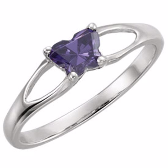 19395:1250:P 14kt White Bfly® February CZ Birthstone Ring