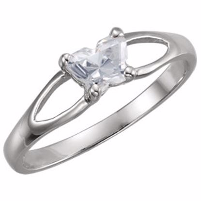 19395:1270:P 14kt White Bfly® April CZ Birthstone Ring