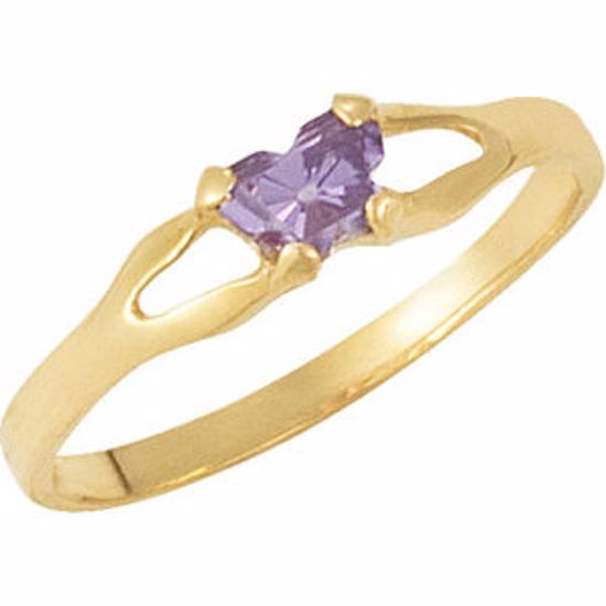 19395:1370:P 14kt Yellow Bfly® February CZ Birthstone Ring