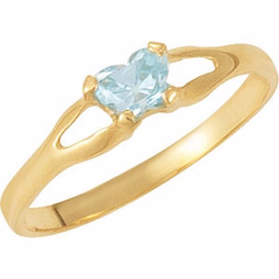 19395:1380:P 14kt Yellow Bfly® March CZ Birthstone Ring
