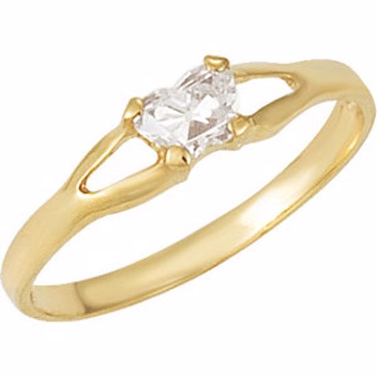 19395:1390:P 14kt Yellow Bfly® April CZ Birthstone Ring