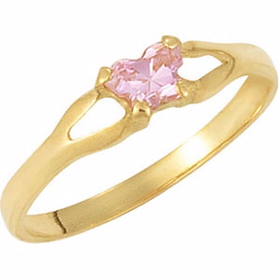 19395:1450:P 14kt Yellow Bfly® October CZ Birthstone Ring