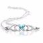 19800:1380:P 14kt White March Birthstone Bracelet