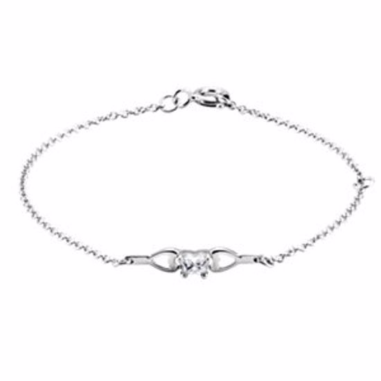 19800:1390:P 14kt White April Birthstone Bracelet