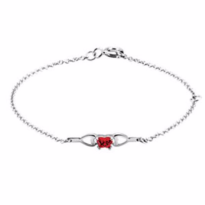 19800:1420:P 14kt White July Birthstone Bracelet