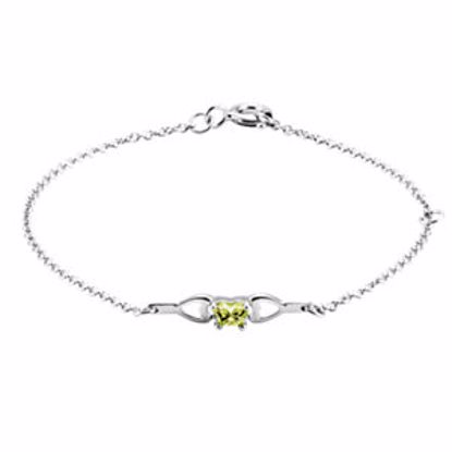 19800:1430:P 14kt White August Birthstone Bracelet