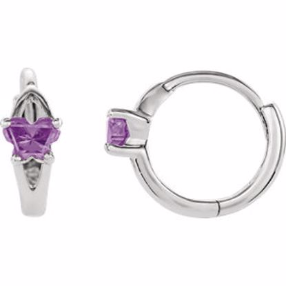 192014:1500:P Bfly® CZ Birthstone Hinged Earrings