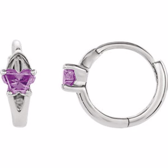 192014:1580:P Bfly® CZ Birthstone Hinged Earrings