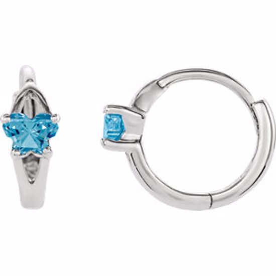 192014:1700:P Bfly® CZ Birthstone Hinged Earrings