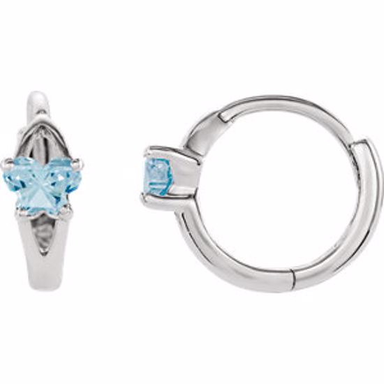 192014:1760:P Bfly® CZ Birthstone Hinged Earrings