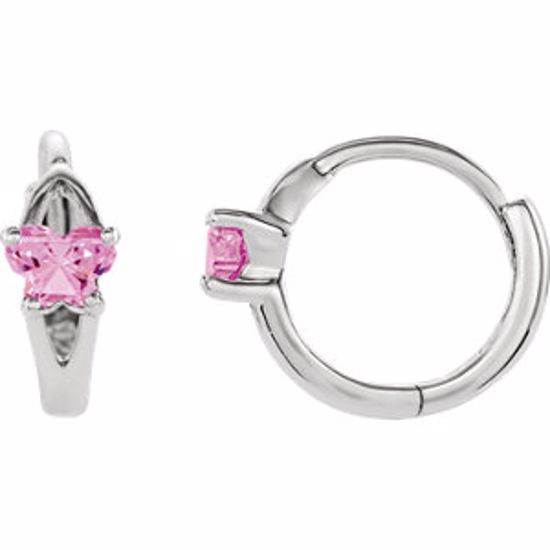 192014:1900:P Bfly® CZ Birthstone Hinged Earrings