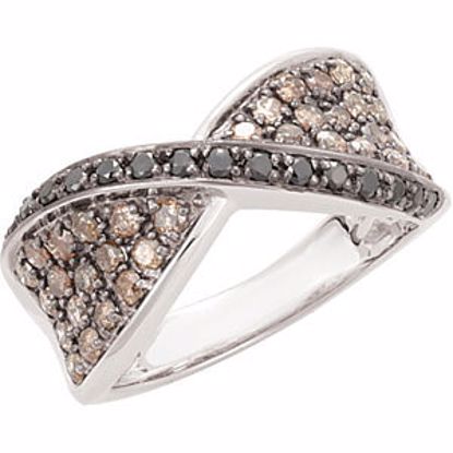 68987:100:P 14kt White 1 CTW Black & Brown Diamond Ring