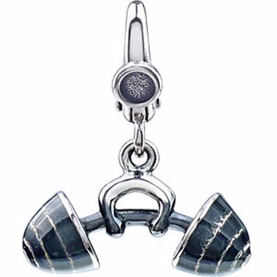 69424:101:P Enamel Barbell Charm