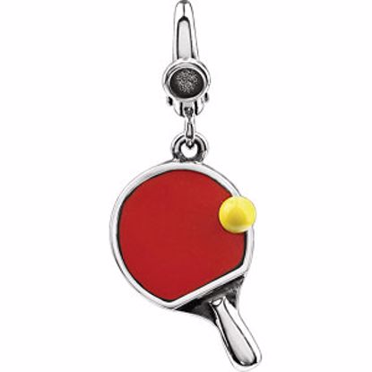 69426:101:P Enamel Ping Pong Paddle & Ball Charm