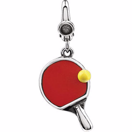 69426:101:P Enamel Ping Pong Paddle & Ball Charm