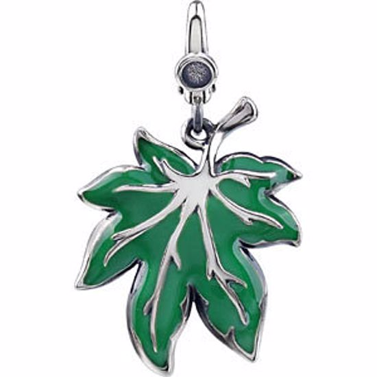 69511:100:P Enamel Leaf Charm